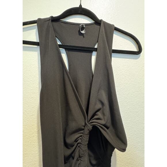 Zara Women’s Size Large Black Side Cut Out MIDI Dress - Picture 6 of 9